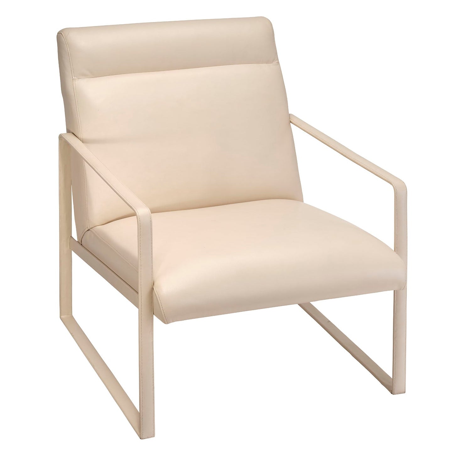 Jamie Young Hemingway Cream Leather Accent Chair