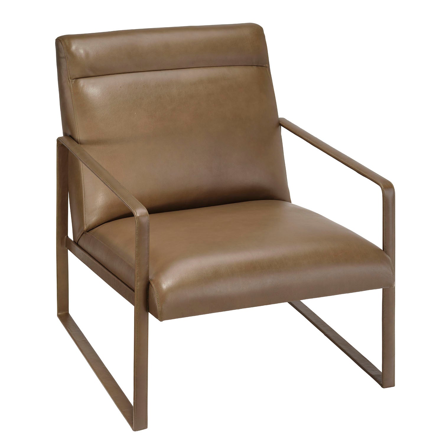 Jamie Young Hemingway Truffle Leather Accent Chair