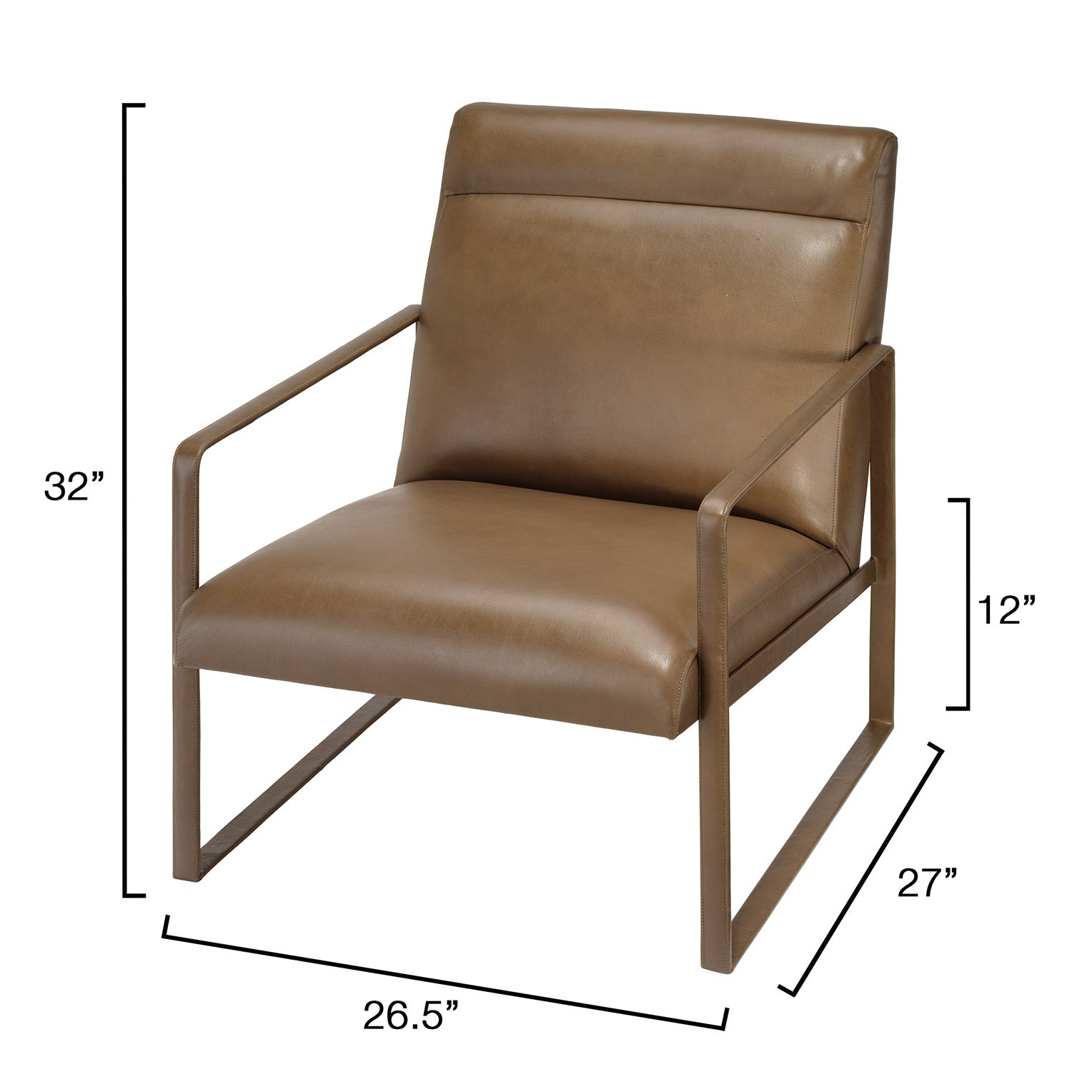 Jamie Young Hemingway Truffle Leather Accent Chair