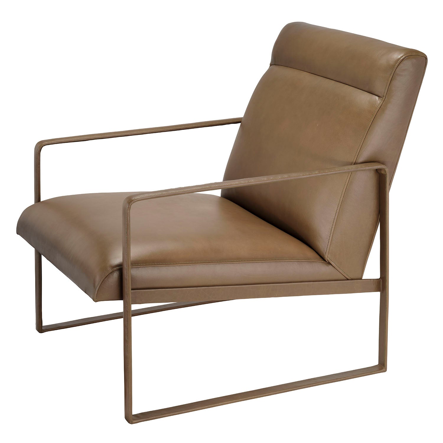 Jamie Young Hemingway Truffle Leather Accent Chair