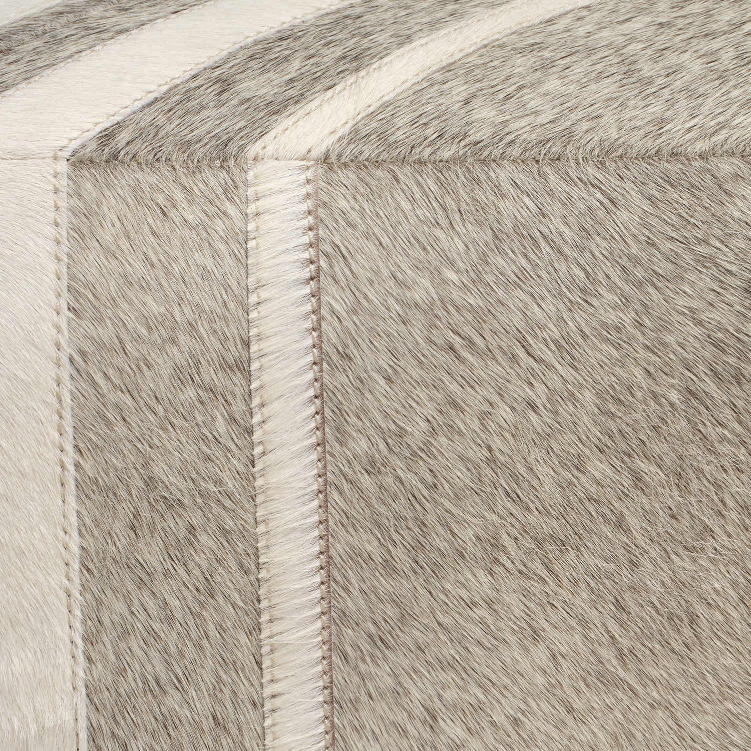 Jamie Young Nantucket Grey Hide Ottoman