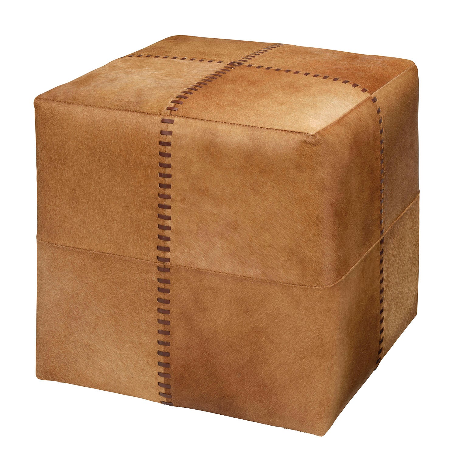 Jamie Young Small Saddle Hide Ottoman