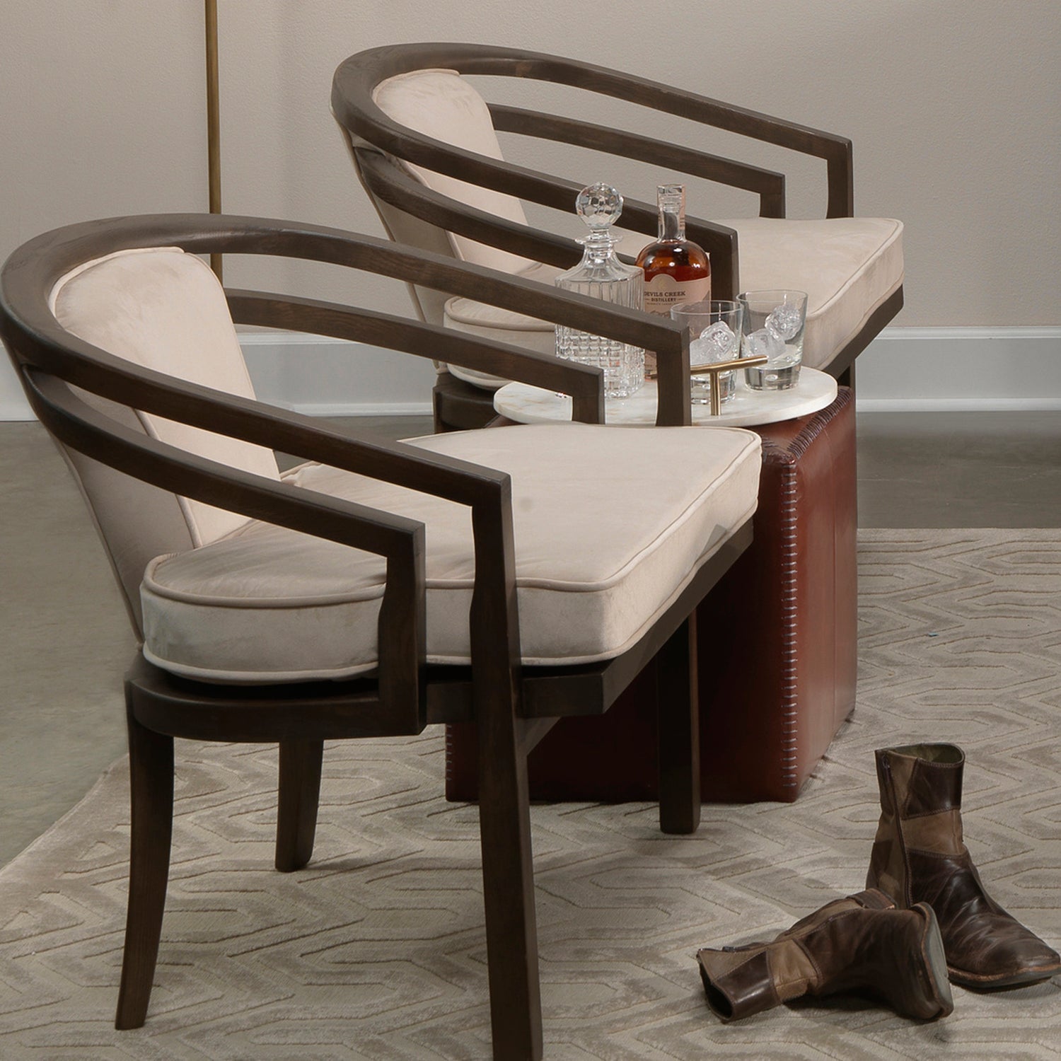 Jamie Young Leather Ottoman