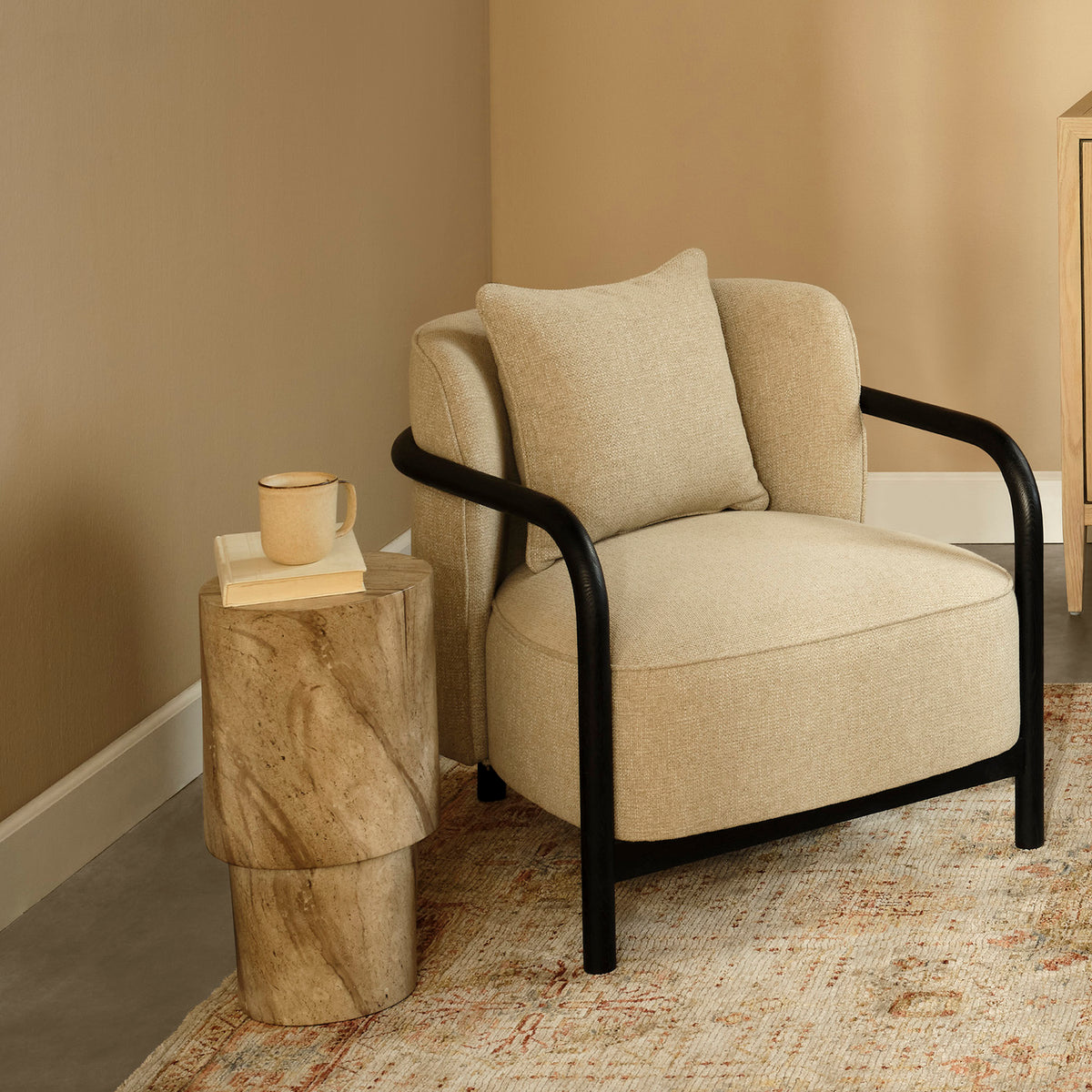 Jamie Young St Germain Marbled Beige Drink Table