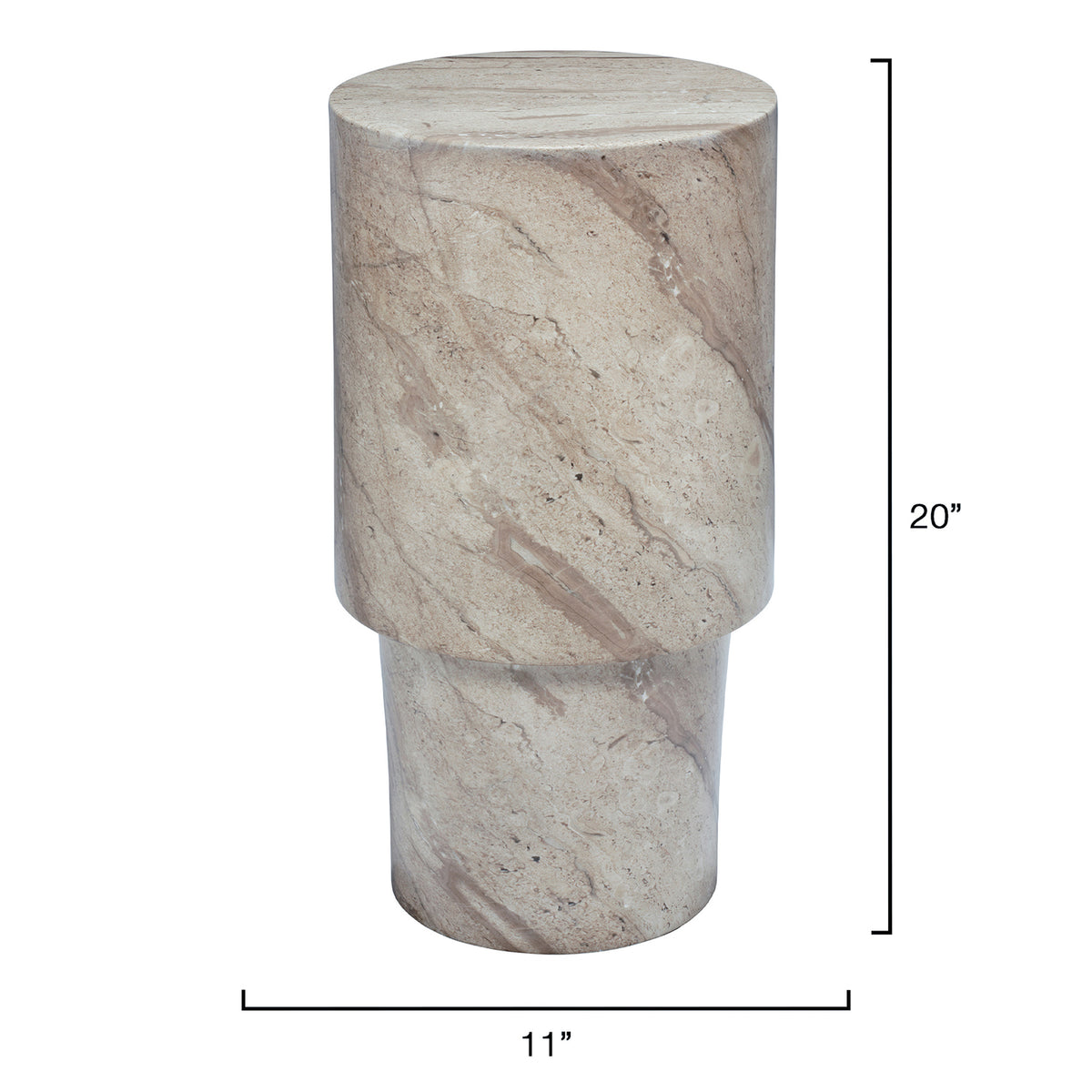 Jamie Young St Germain Marbled Beige Drink Table