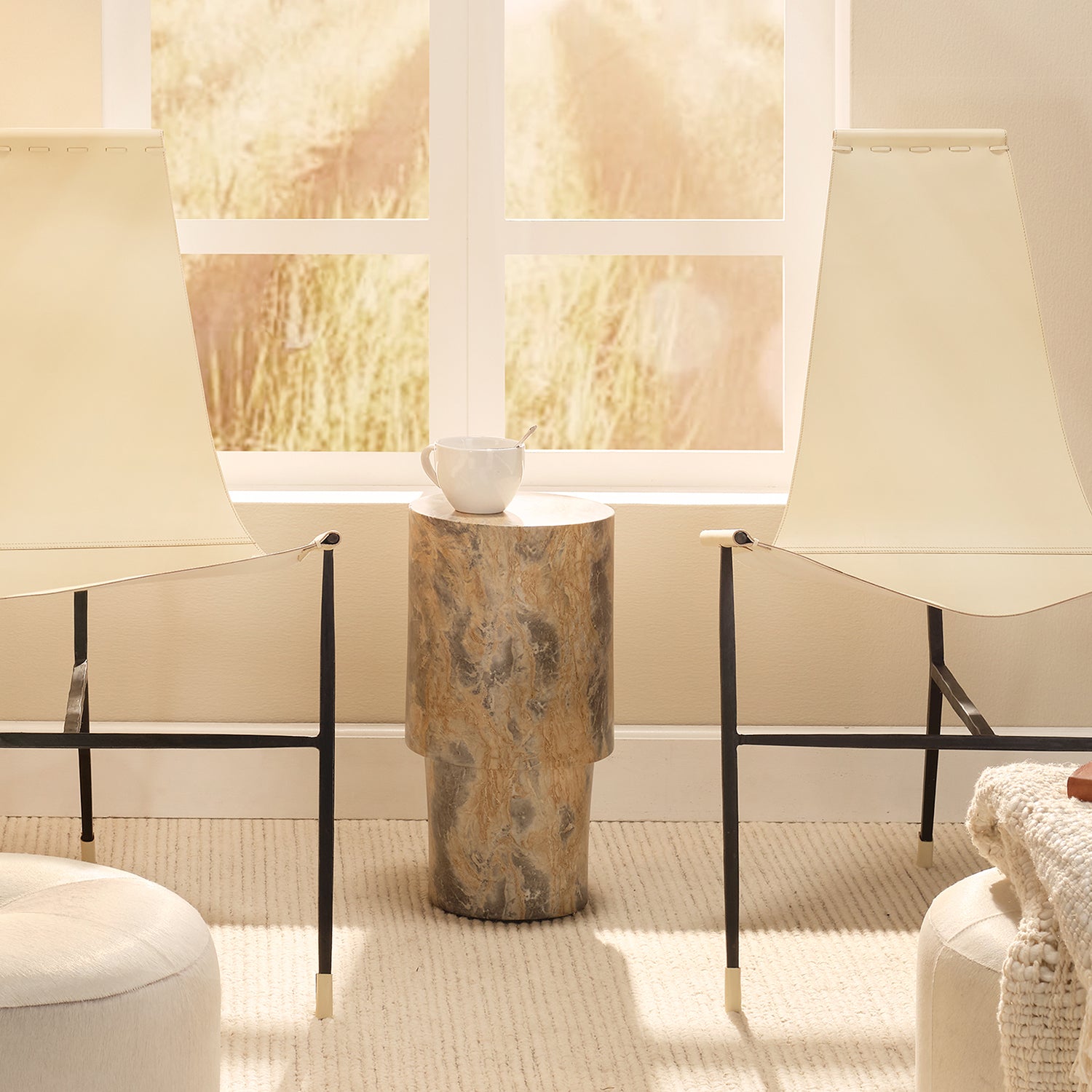 Jamie Young St Germain Marbled Grey Drink Table