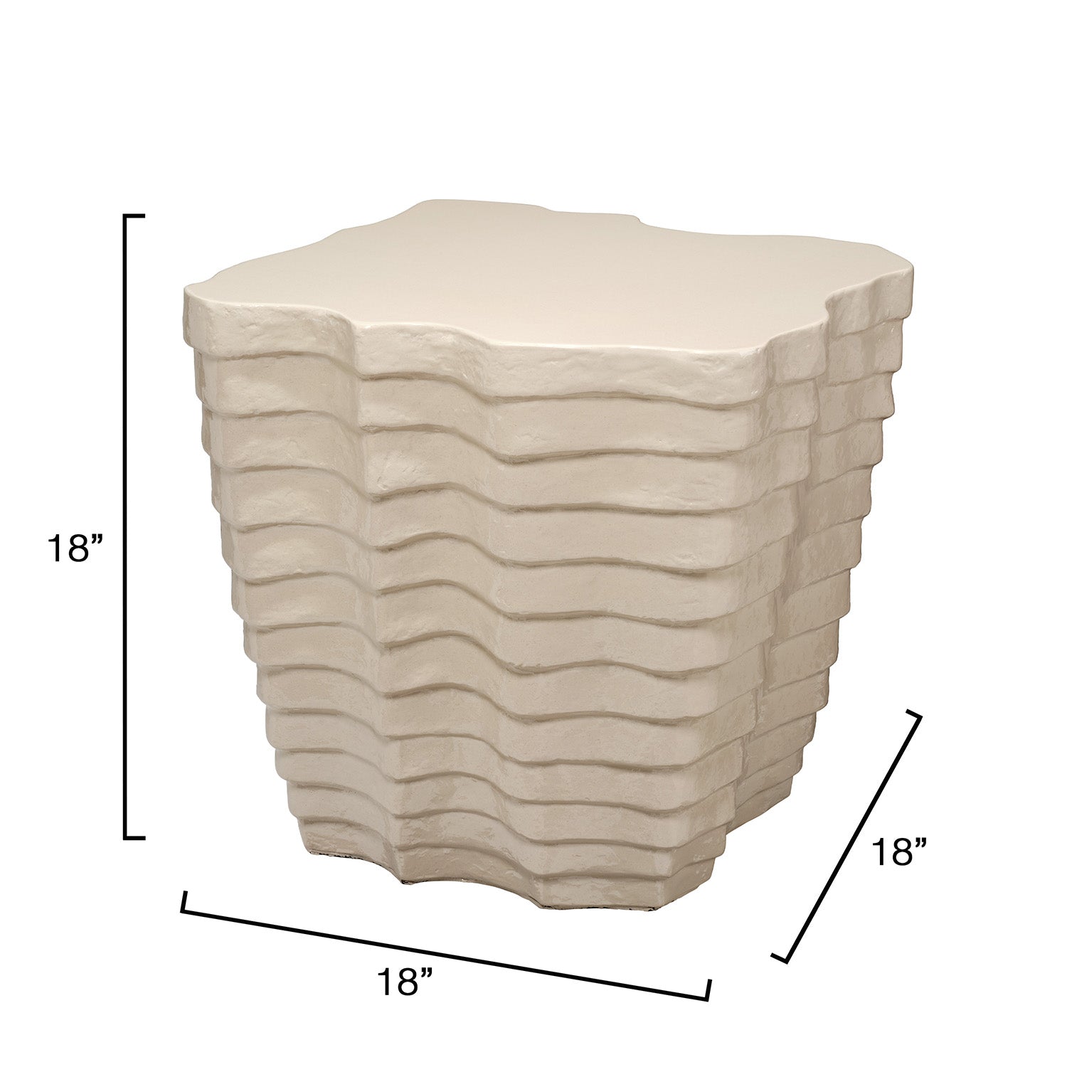 Jamie Young Strata Cream Side Table