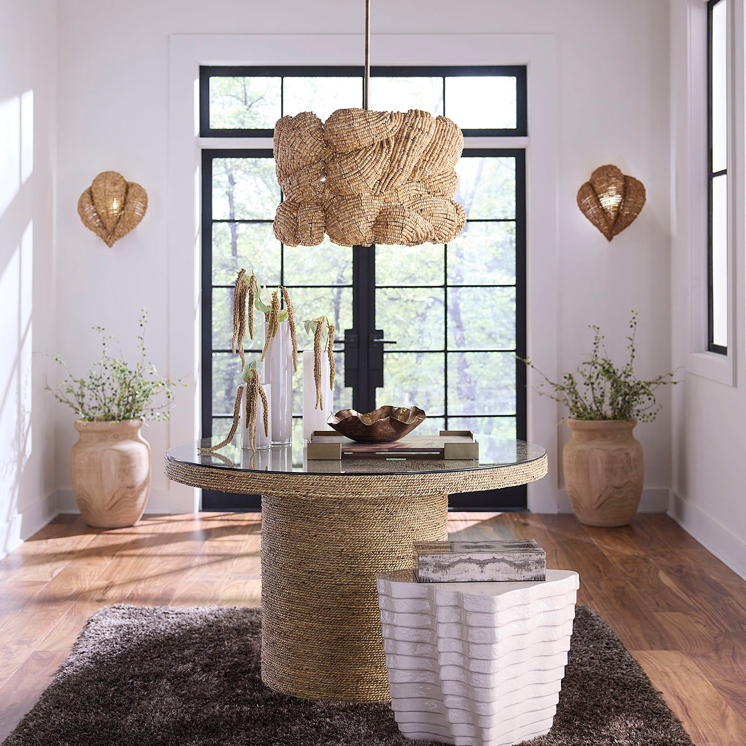 Jamie Young Strata Cream Side Table