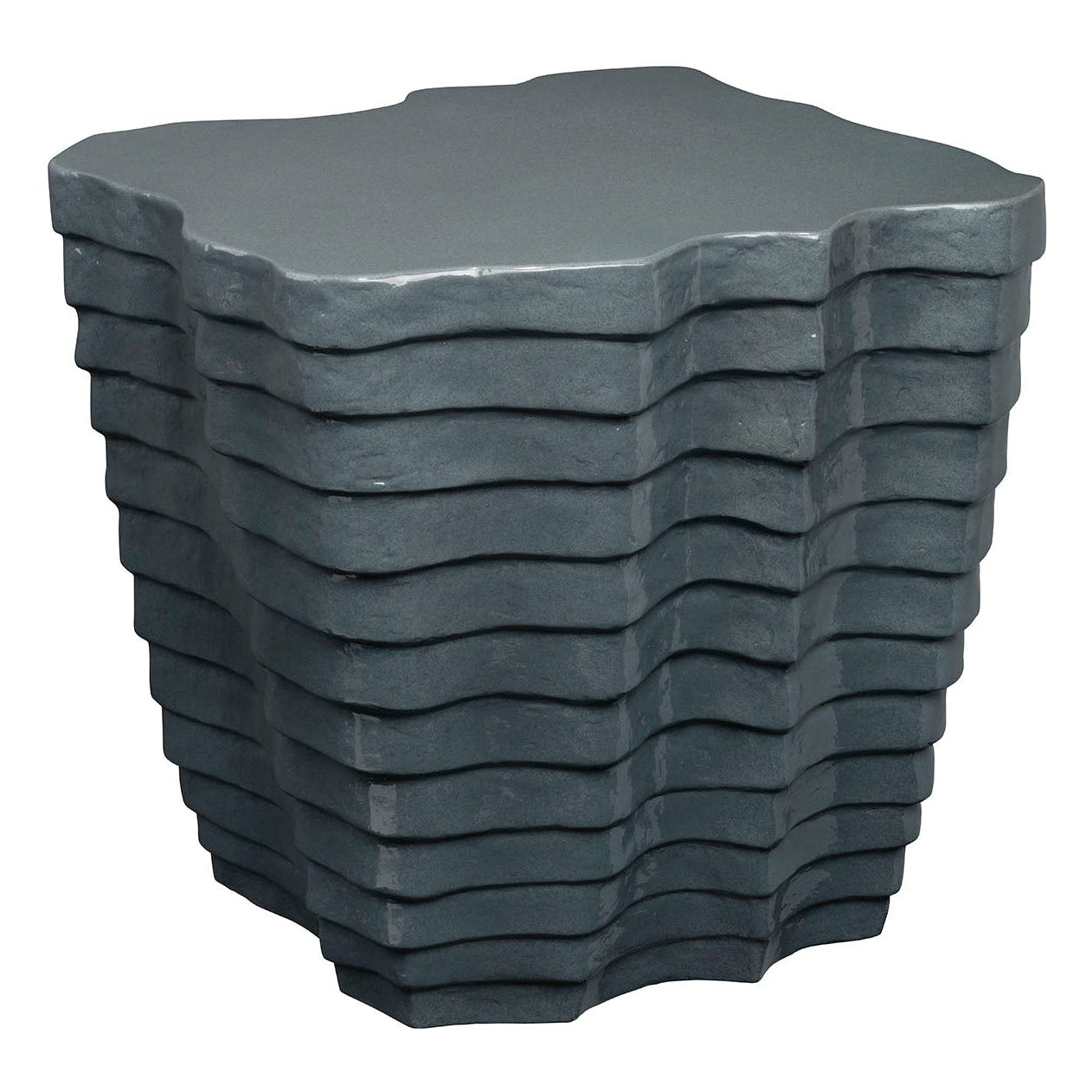 Jamie Young Strata Slate Blue Side Table