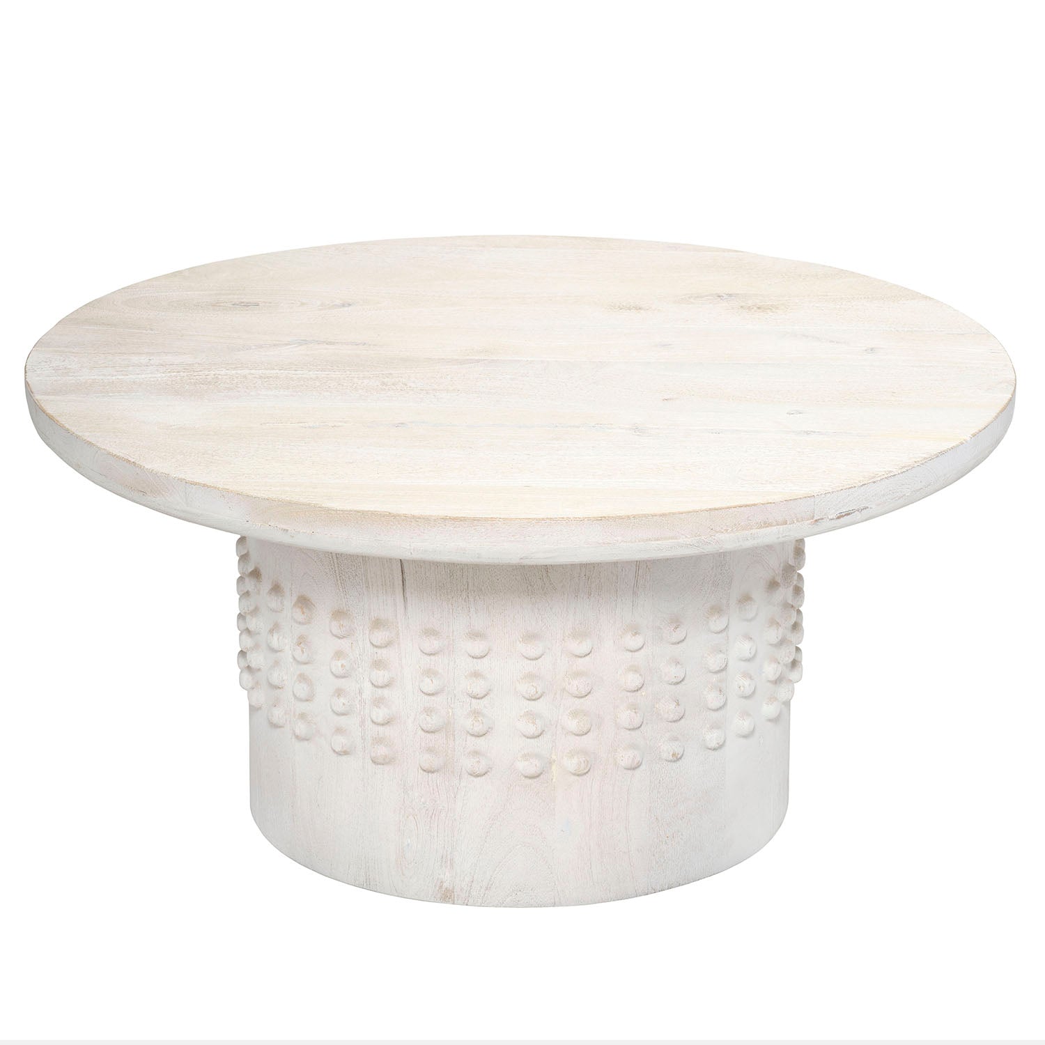 Jamie Young Studded White Washed Coffee Table