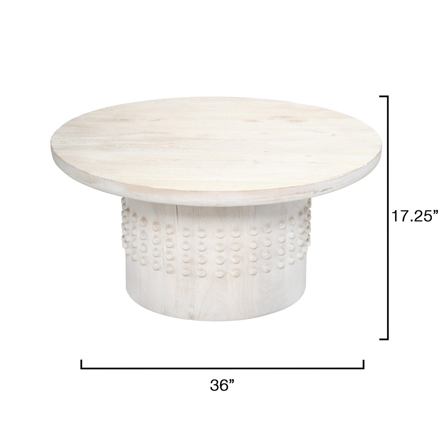 Jamie Young Studded White Washed Coffee Table – close-up detail