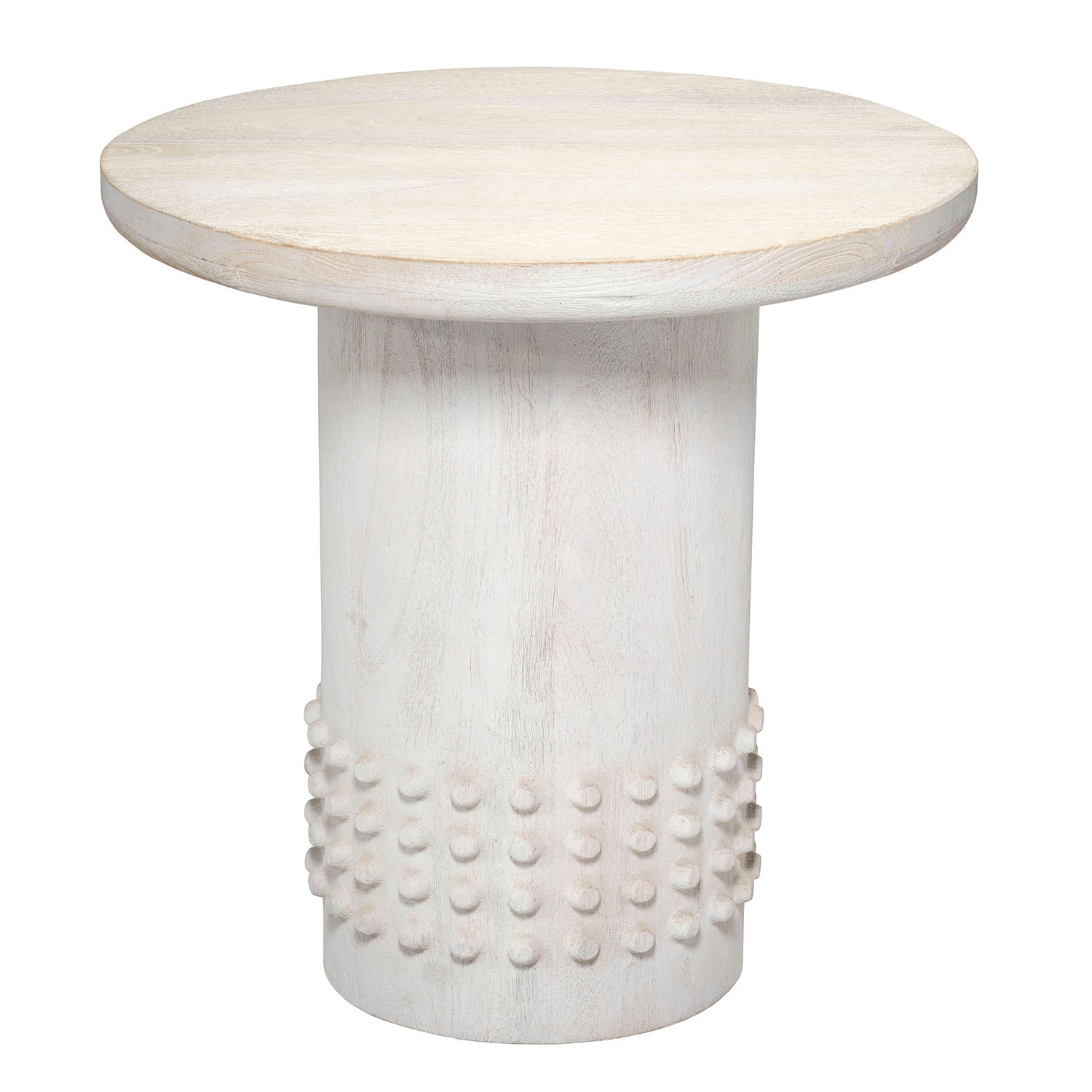 Jamie Young Studded White Washed Side Table