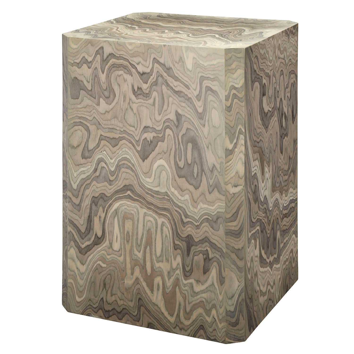 Jamie Young Vale Sand Grey Veneer Side Table