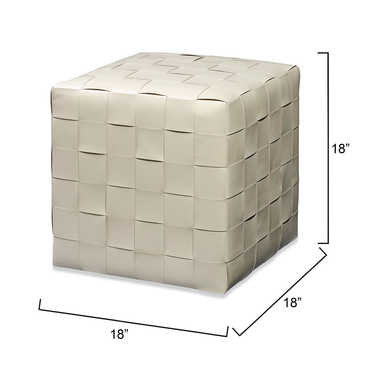 Jamie Young Woven Leather Ottoman