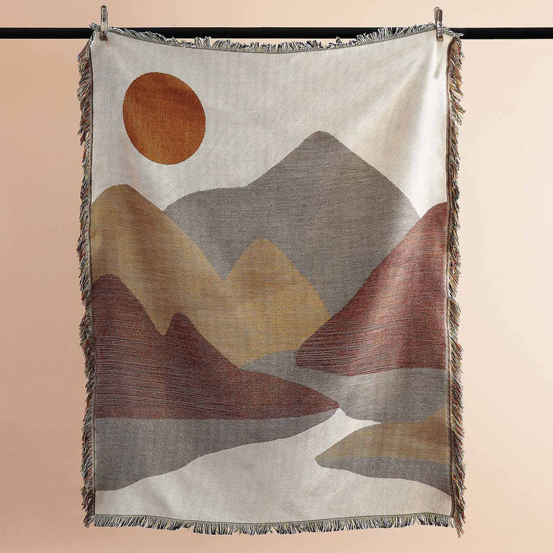 Sunset Mountain Jacquard Throw Blanket