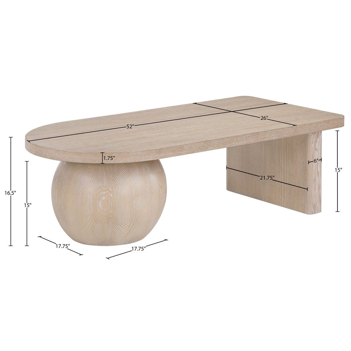 Solum Natural Ash Wood And Oak Veneer Coffee Table