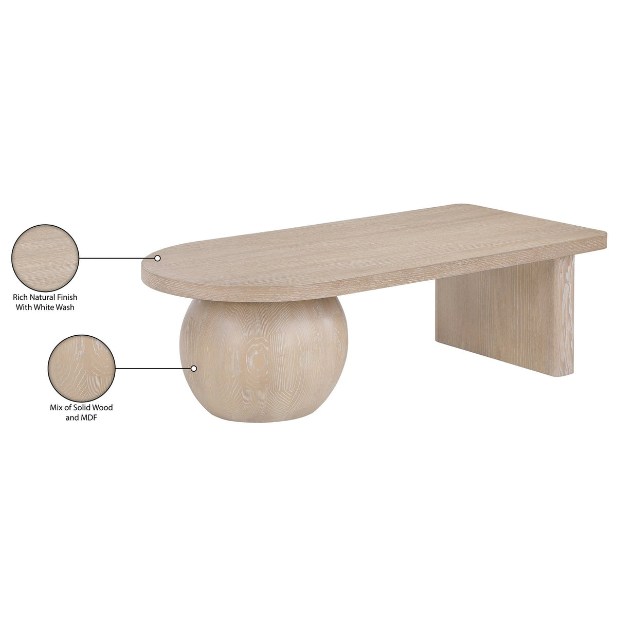 Solum Natural Ash Wood And Oak Veneer Coffee Table