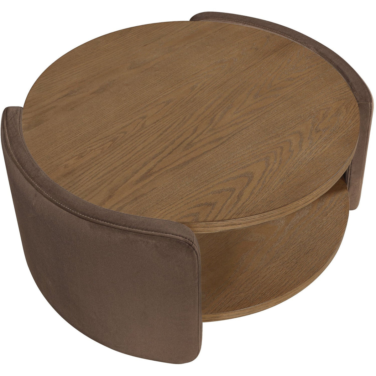 Wren Brown Velvet And Oak Veneer Coffee Table
