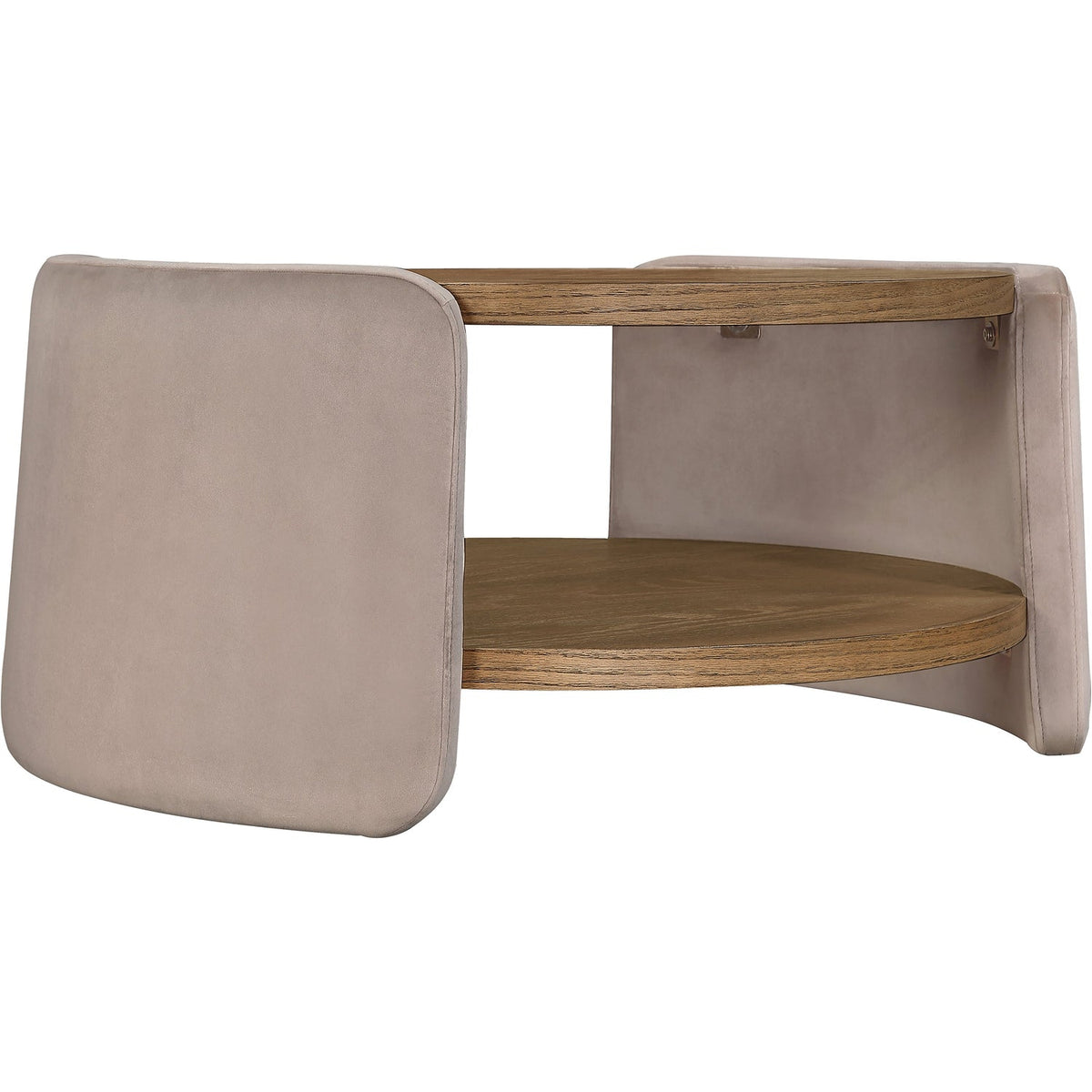 Wren Taupe Velvet And Oak Veneer Coffee Table