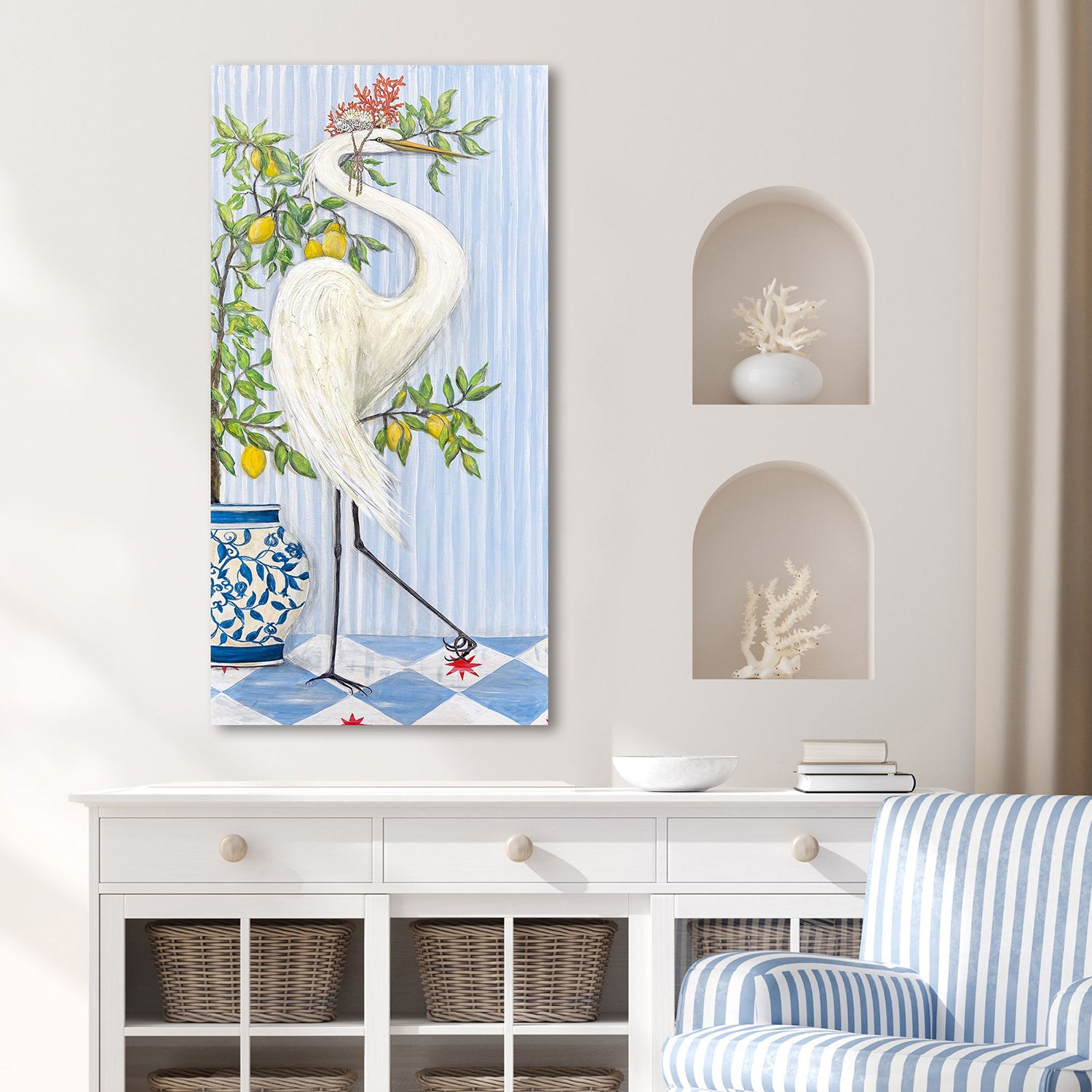 PopJoy Studio Crowned Crane I Wall Sculpture