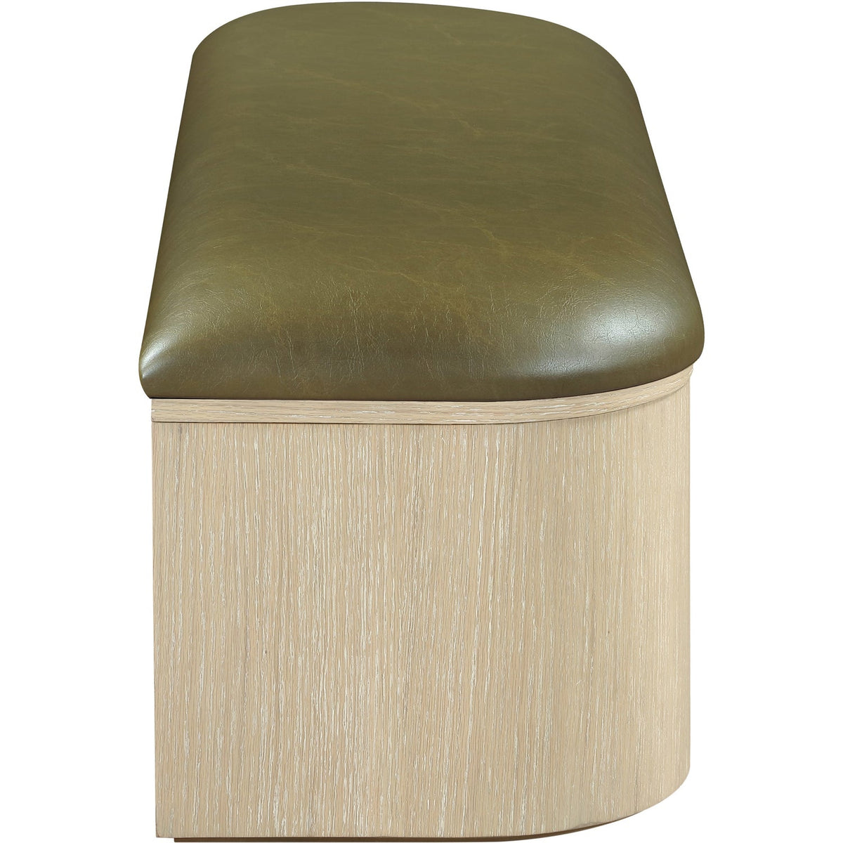 Velden Olive Vegan Leather Upholstered Storage Bench