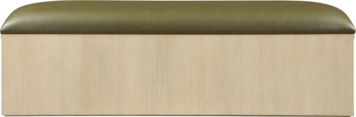 Velden Olive Vegan Leather Upholstered Storage Bench