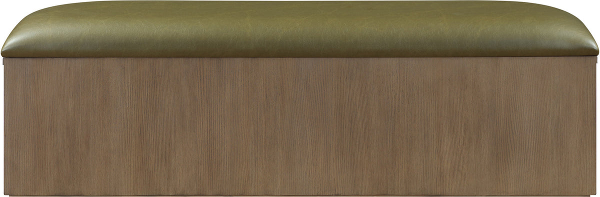 Velden Olive Vegan Leather Upholstered Storage Bench