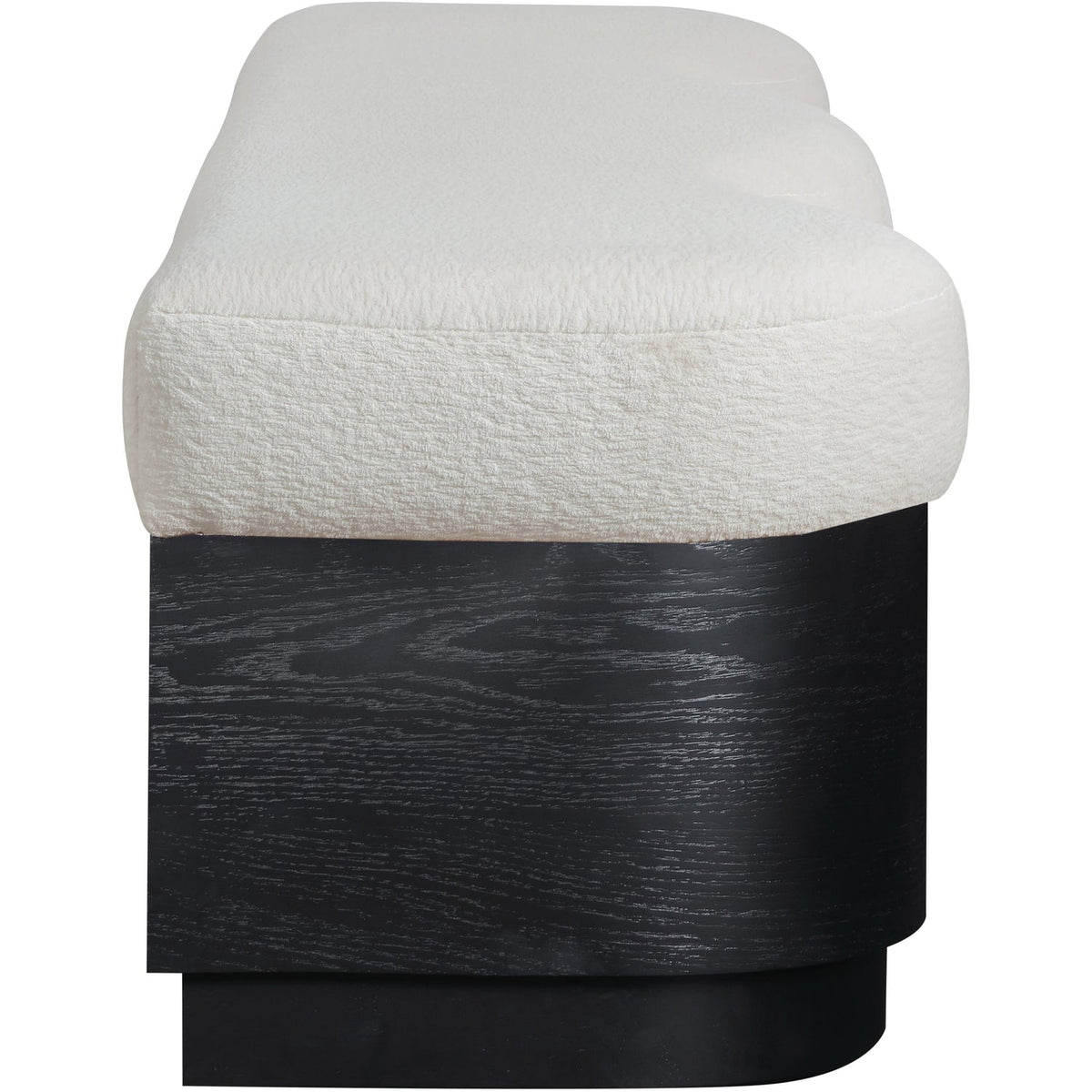 Savoy Cream Velour Fur Fabric Upholstered Bench