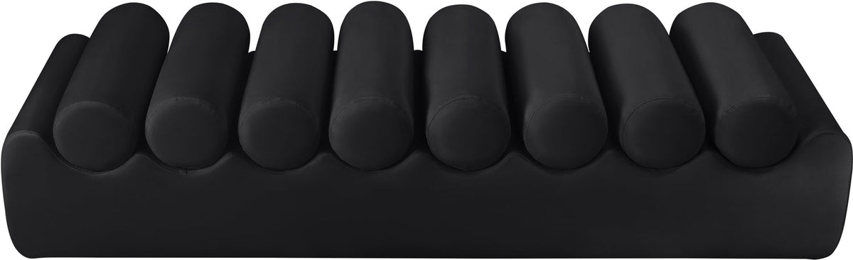 Rumble Black Vegan Leather Upholstered Bench
