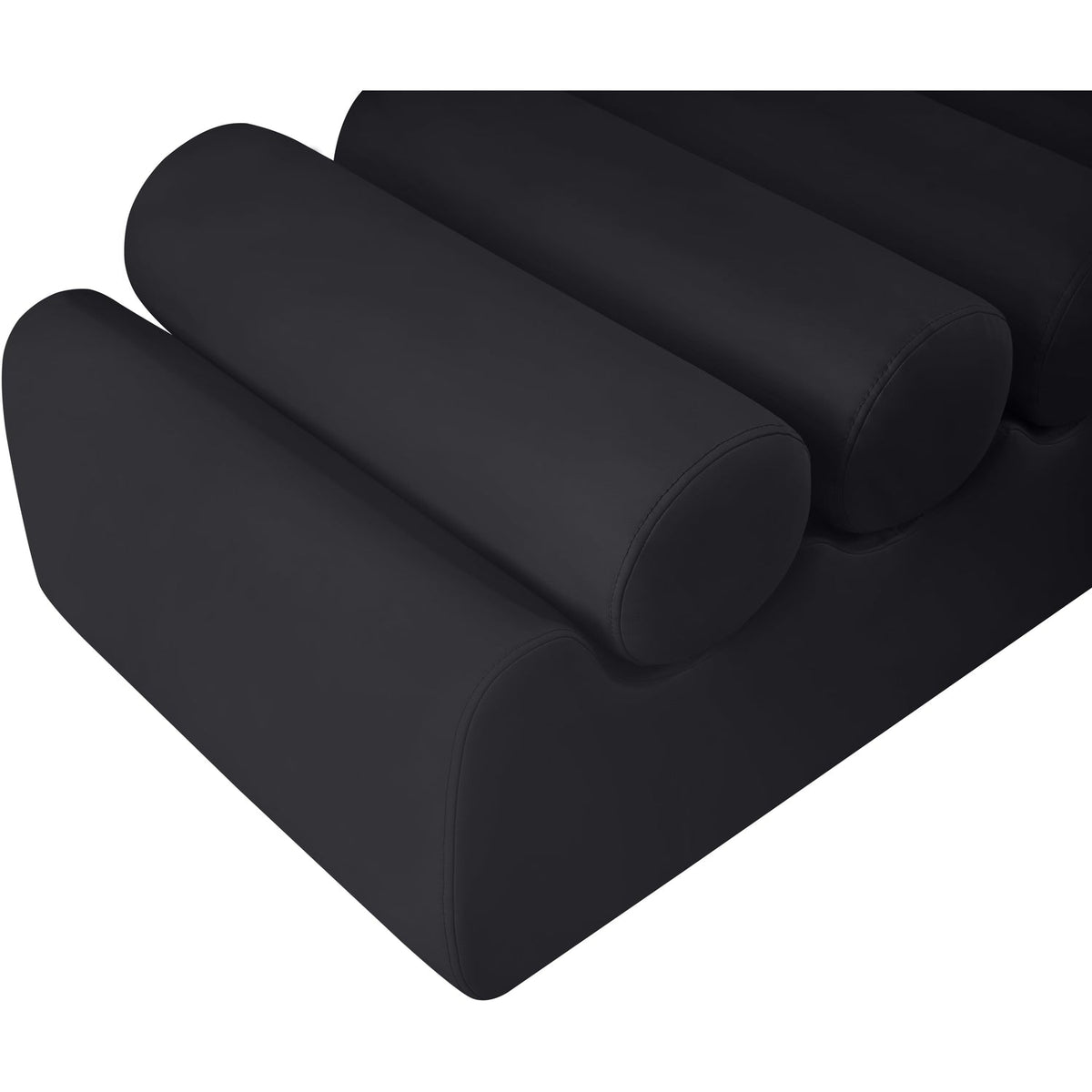 Rumble Black Vegan Leather Upholstered Bench