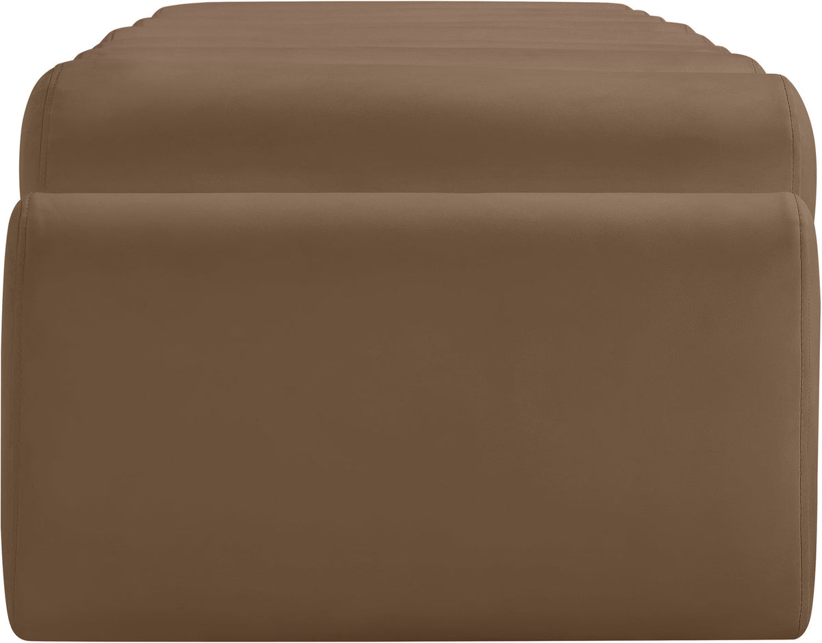 Rumble Brown Vegan Leather Upholstered Bench