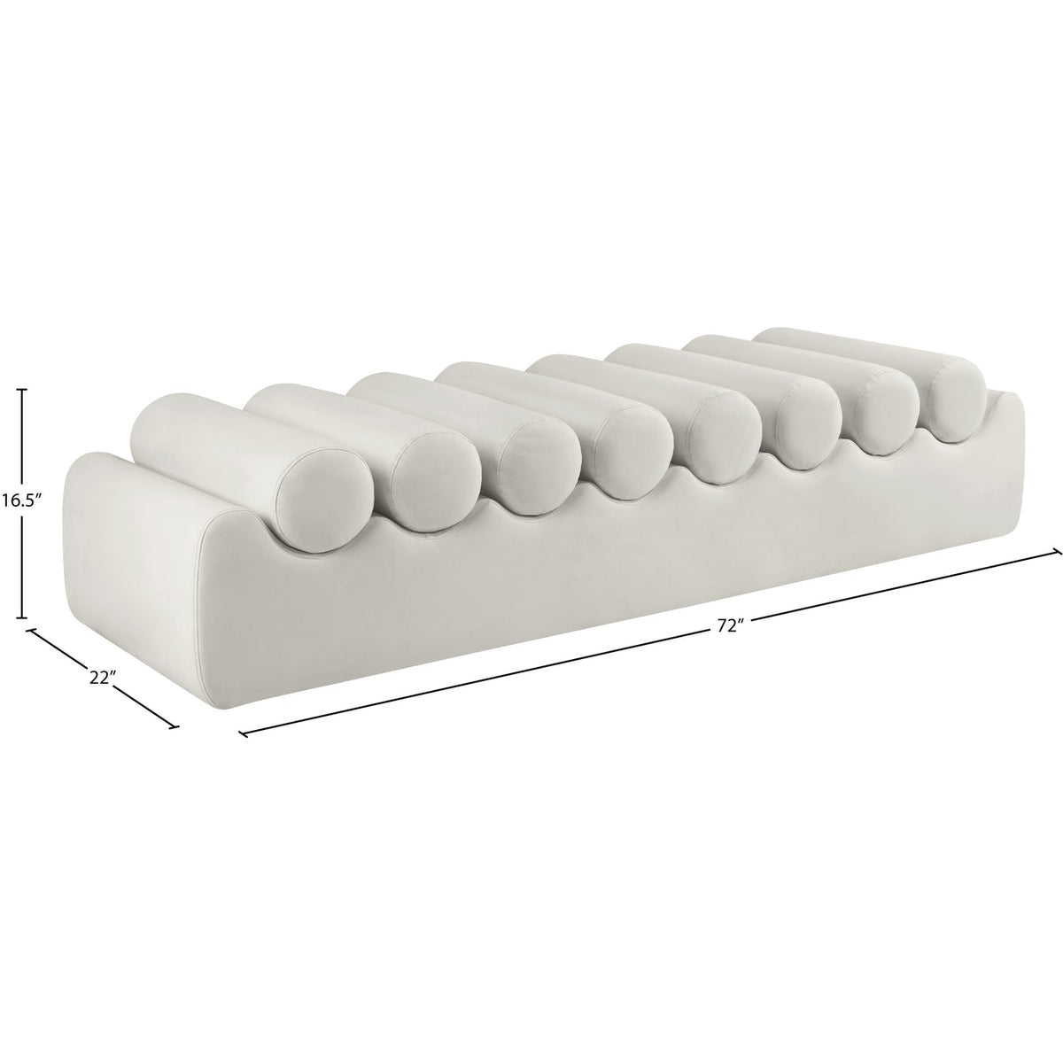 Rumble Cream Vegan Leather Upholstered Bench