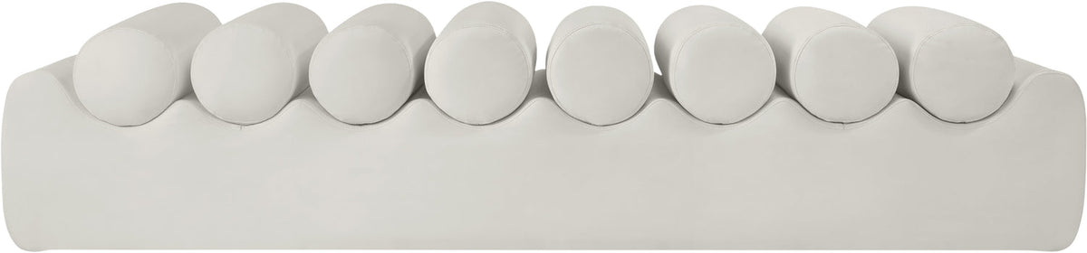 Rumble Cream Vegan Leather Upholstered Bench