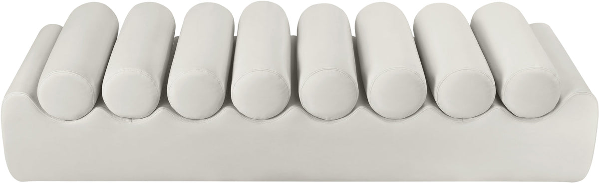 Rumble Cream Vegan Leather Upholstered Bench