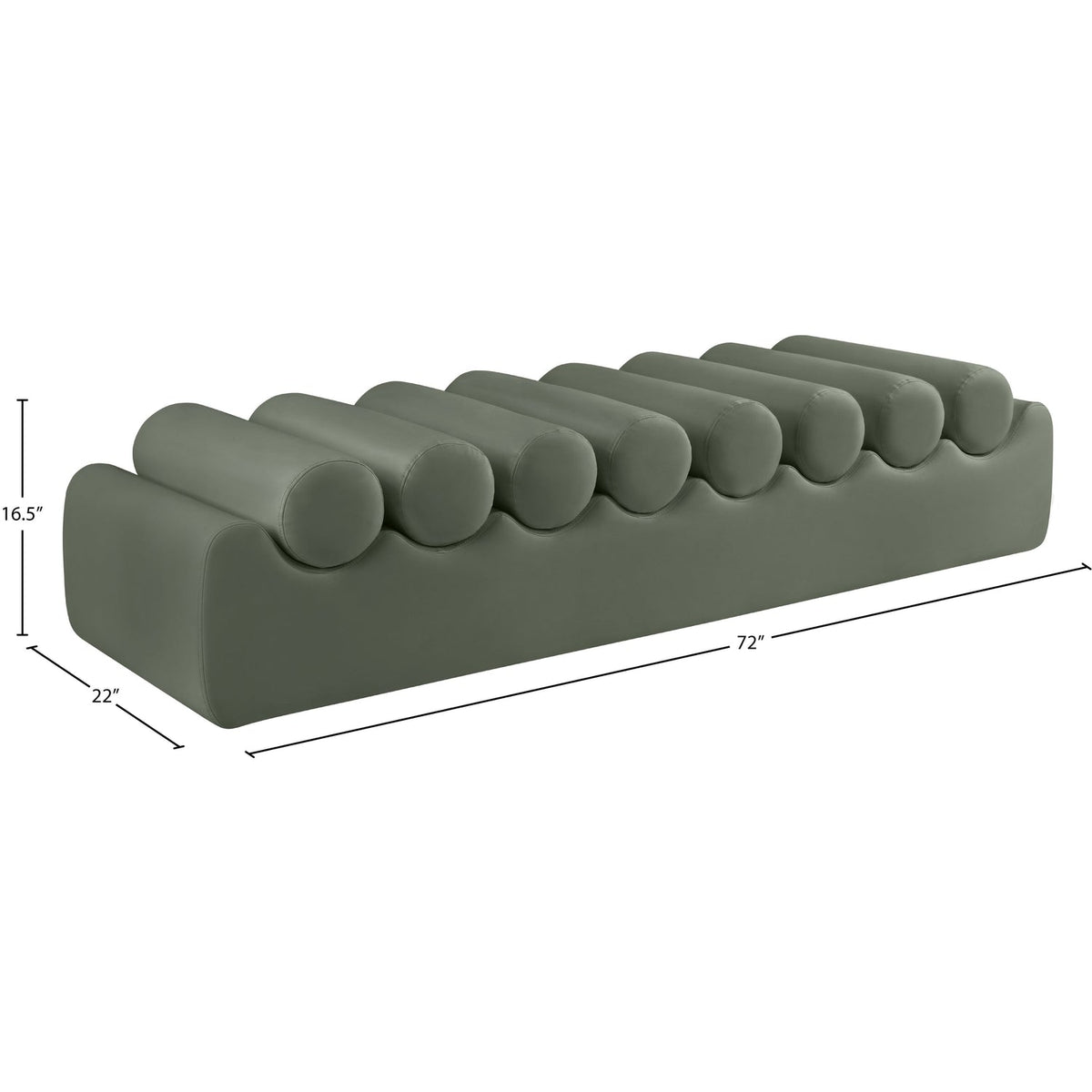 Rumble Green Vegan Leather Upholstered Bench