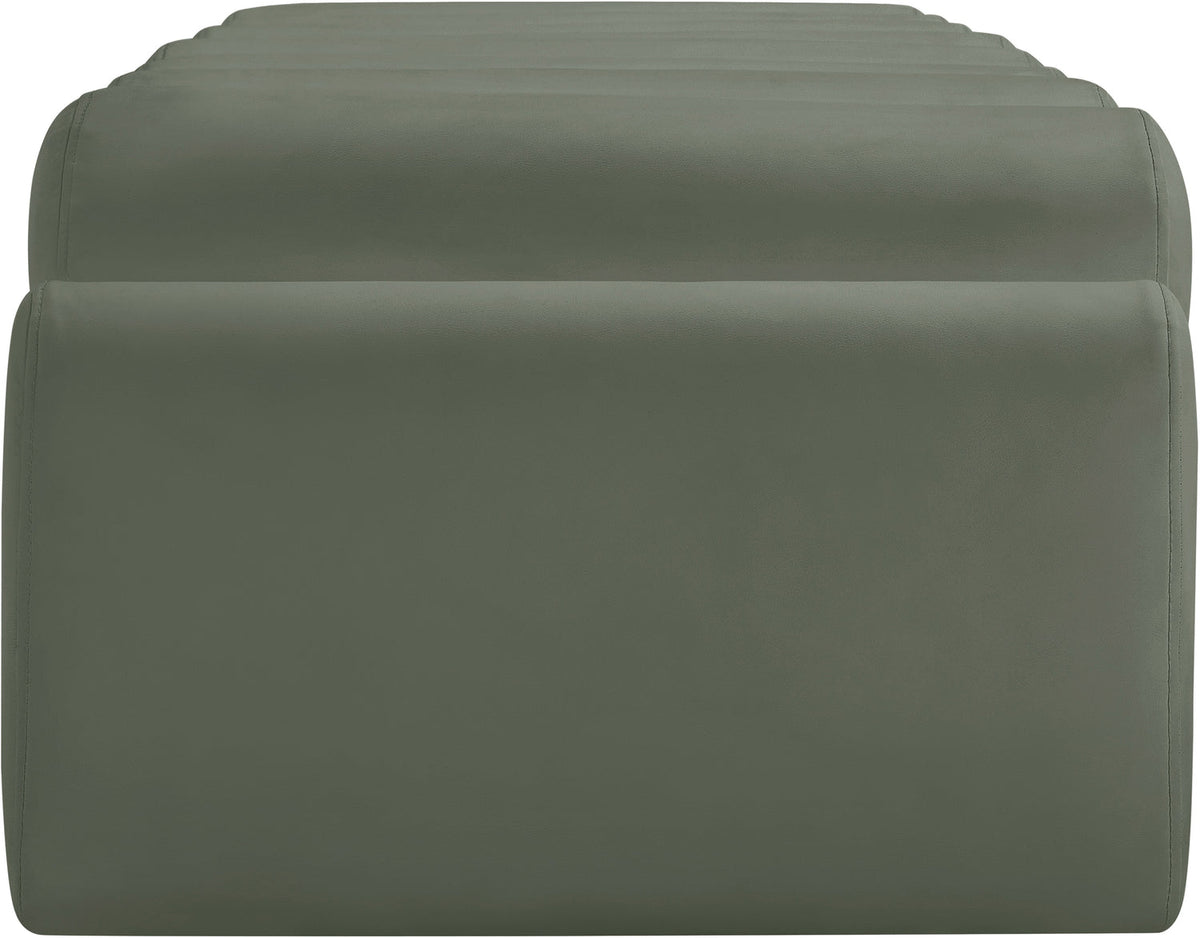 Rumble Green Vegan Leather Upholstered Bench