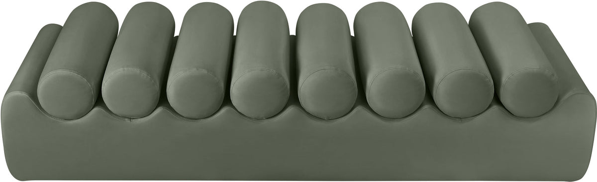 Rumble Green Vegan Leather Upholstered Bench