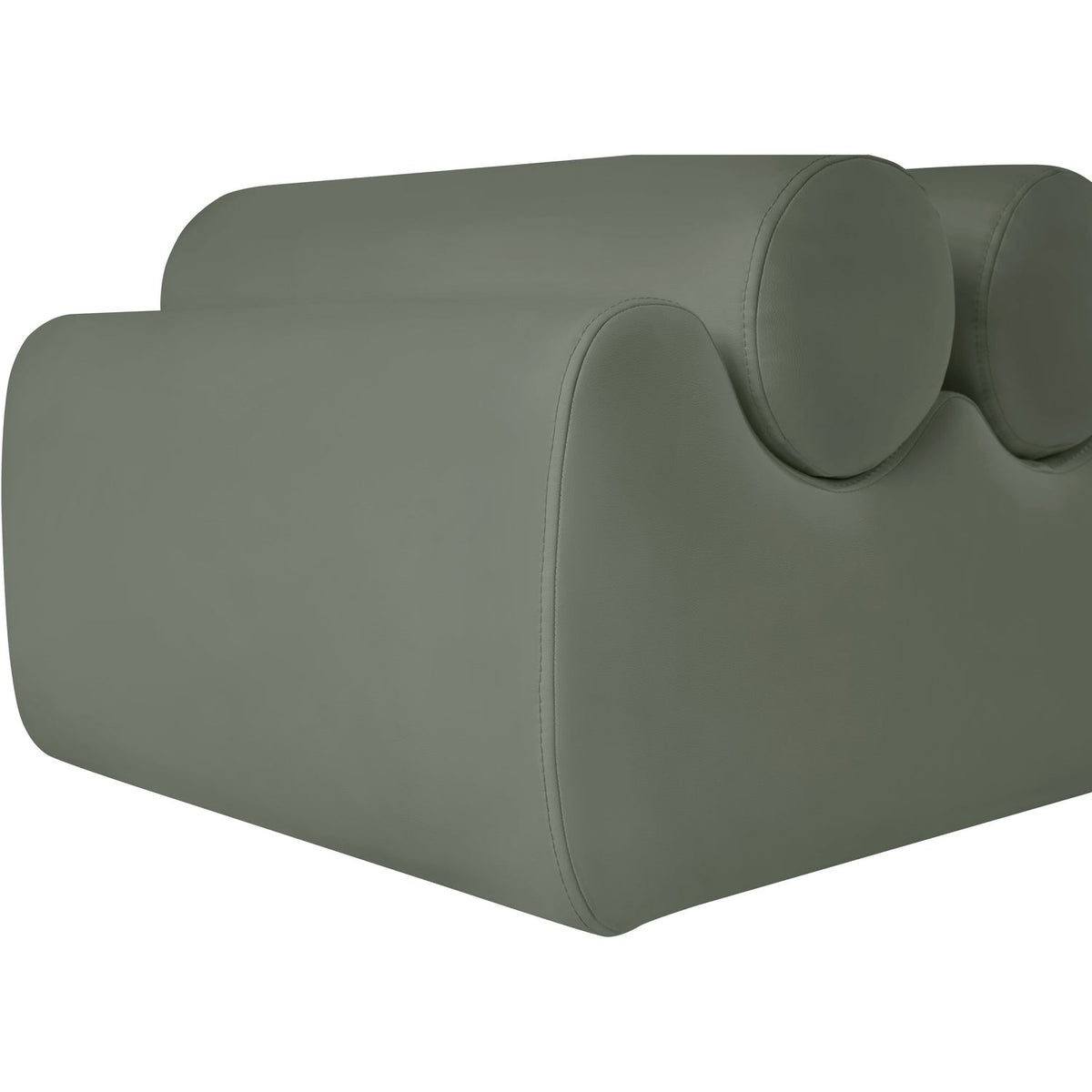 Rumble Green Vegan Leather Upholstered Bench