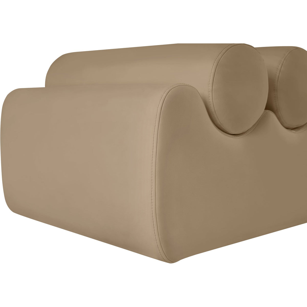 Rumble Tan Vegan Leather Upholstered Bench