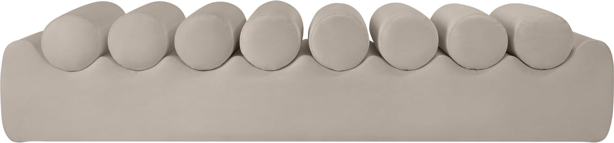 Rumble Taupe Vegan Leather Upholstered Bench