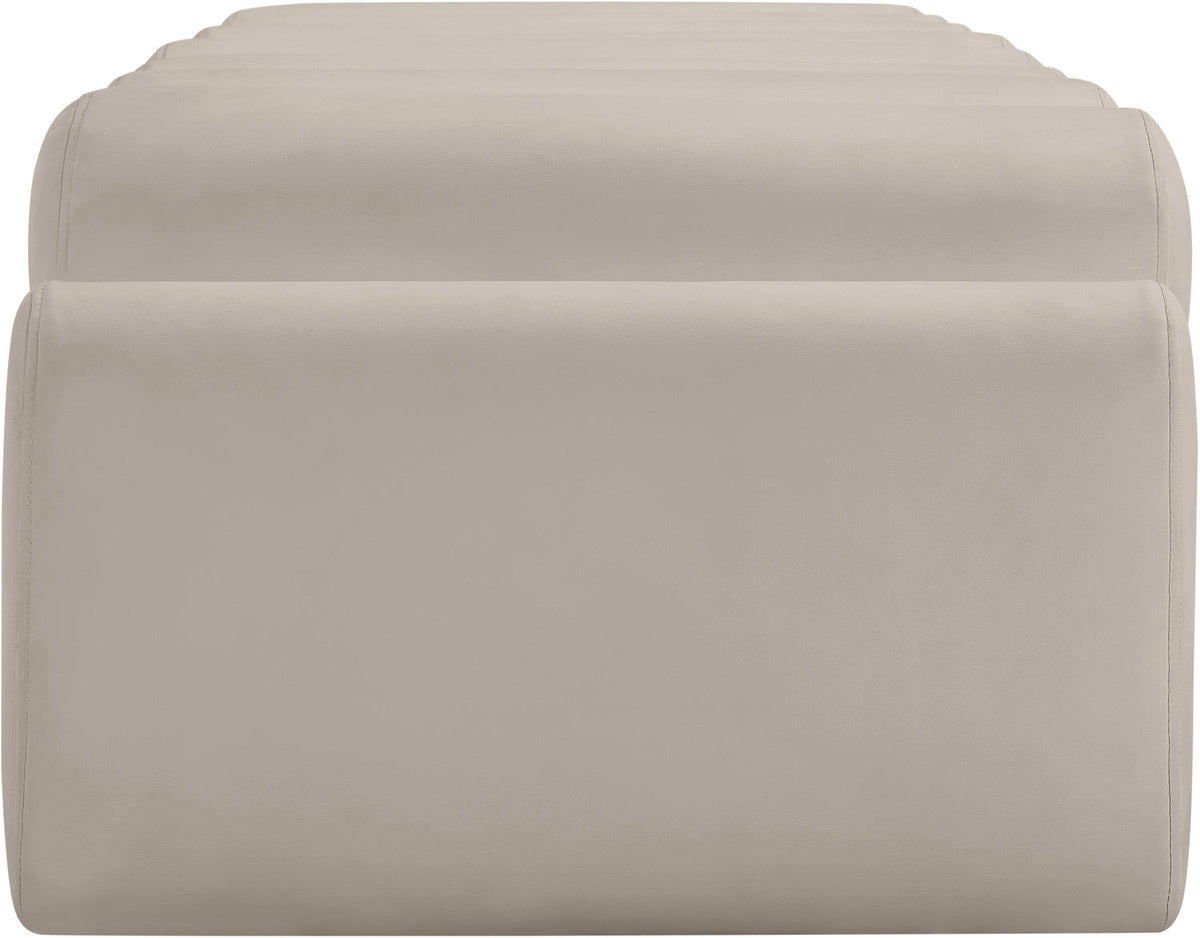 Rumble Taupe Vegan Leather Upholstered Bench
