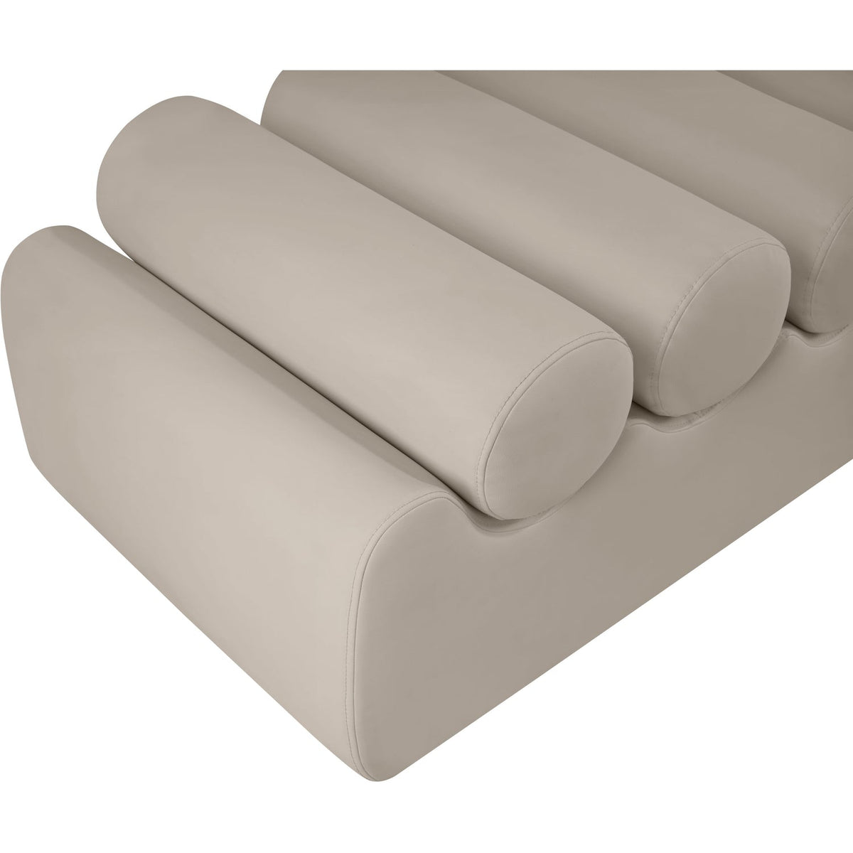 Rumble Taupe Vegan Leather Upholstered Bench