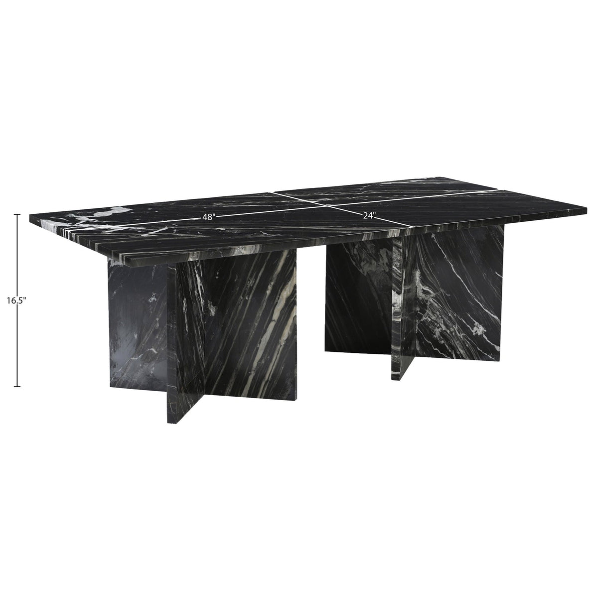 Verona Black Genuine Marble Coffee Table