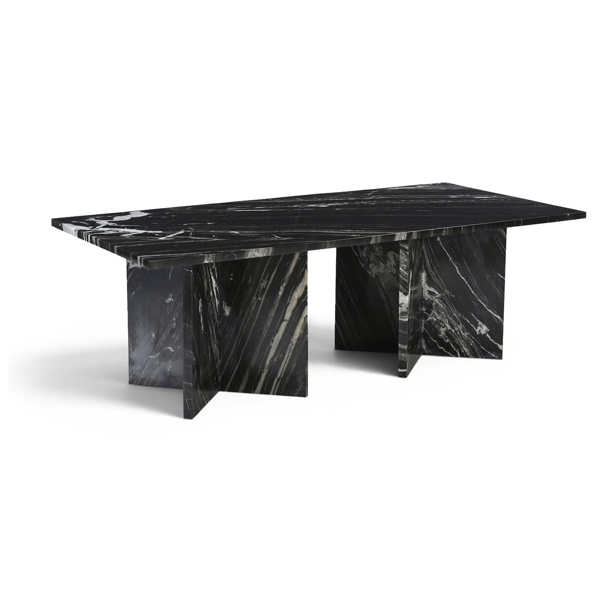 Verona Black Genuine Marble Coffee Table in black marble, primary product view