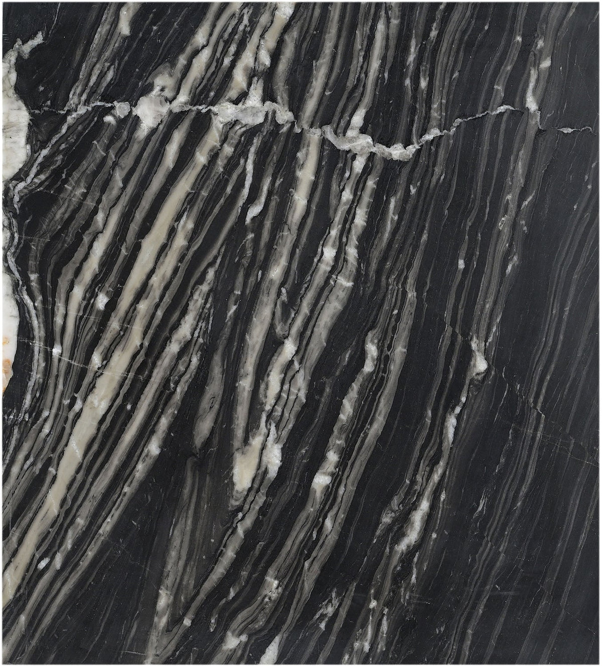 Verona Black Genuine Marble End Table Set of 2