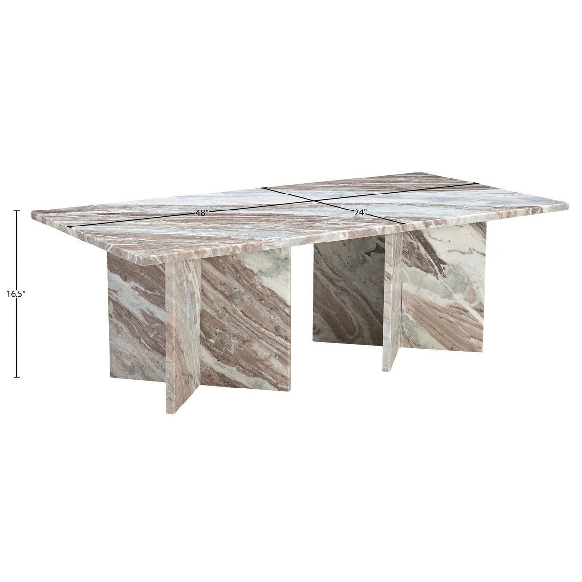 Verona Brown Genuine Marble Coffee Table