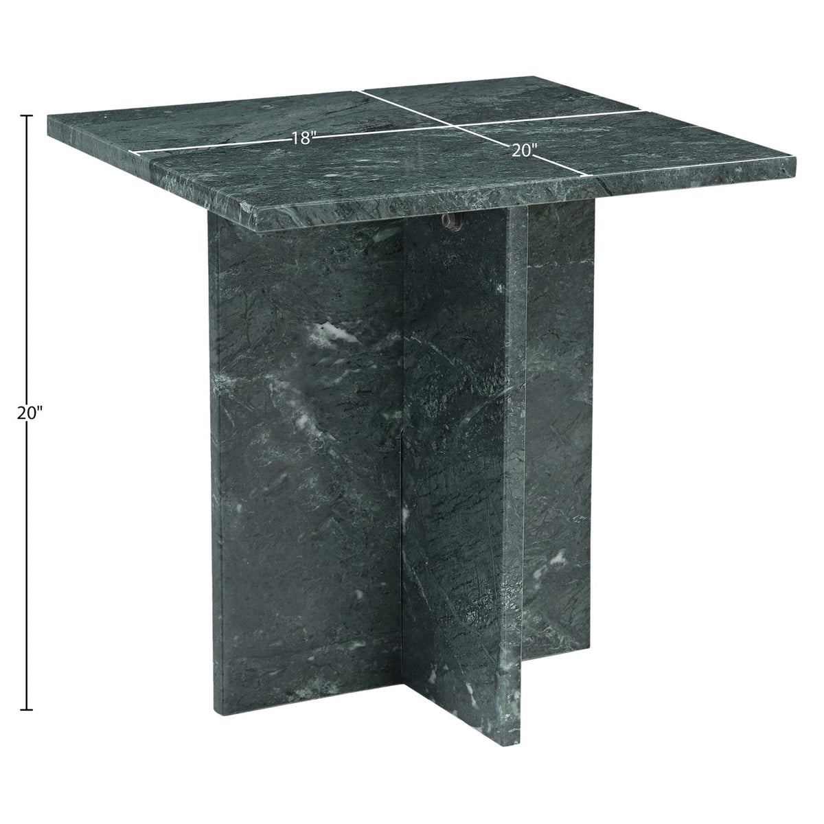 Verona Green Genuine Marble End Table Set of 2