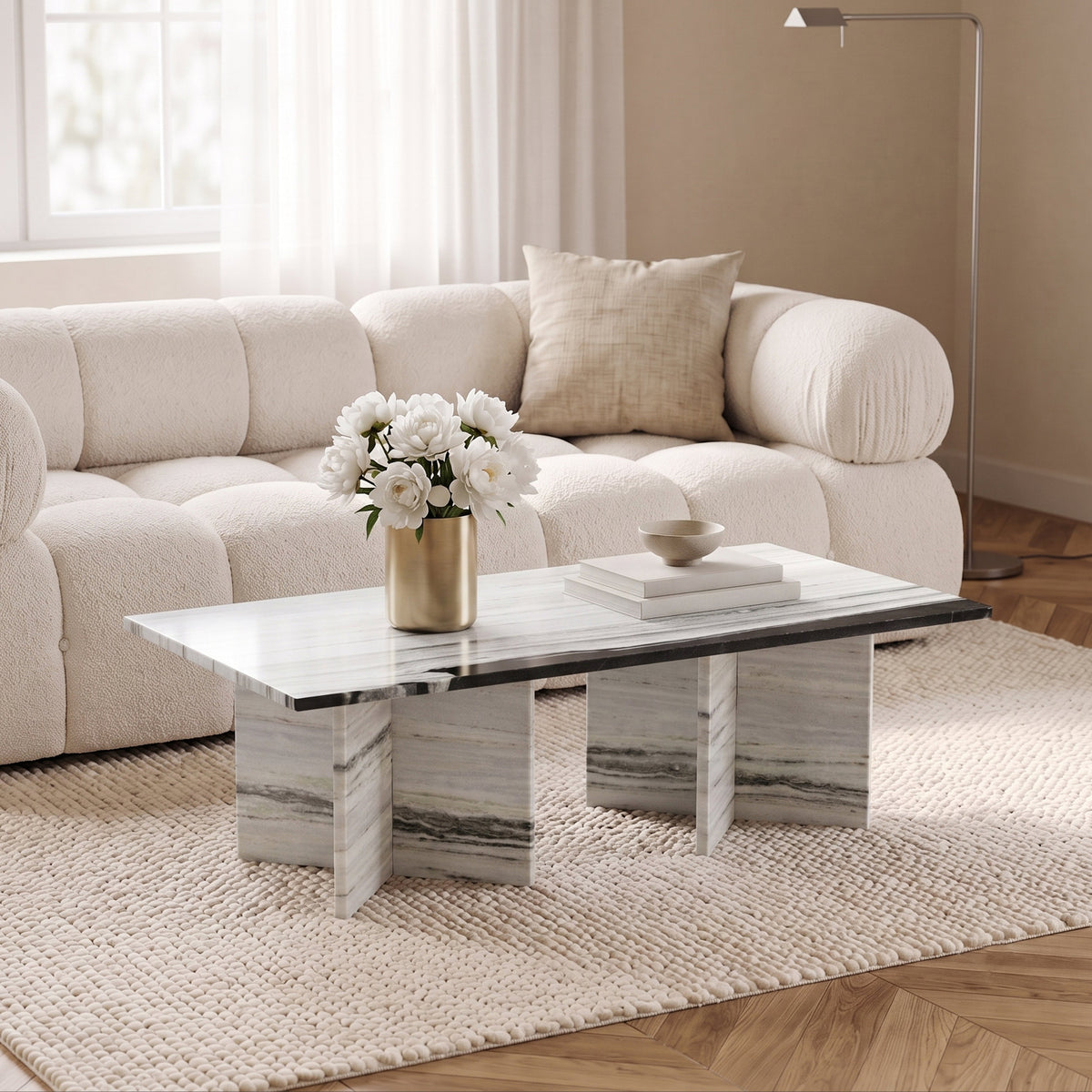 Verona Panda Genuine Marble Coffee Table