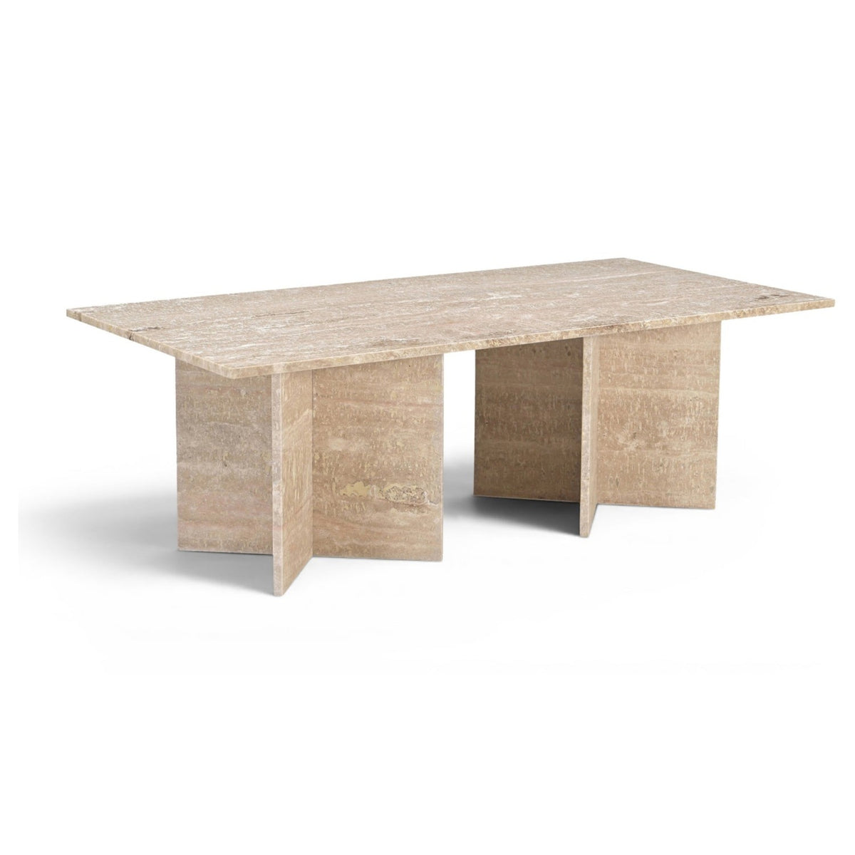 Verona Natural Marble Coffee Table in beige travertine, primary product view