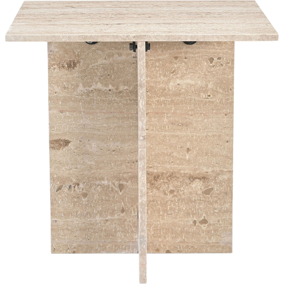 Verona Natural Travertine End Table Set of 2